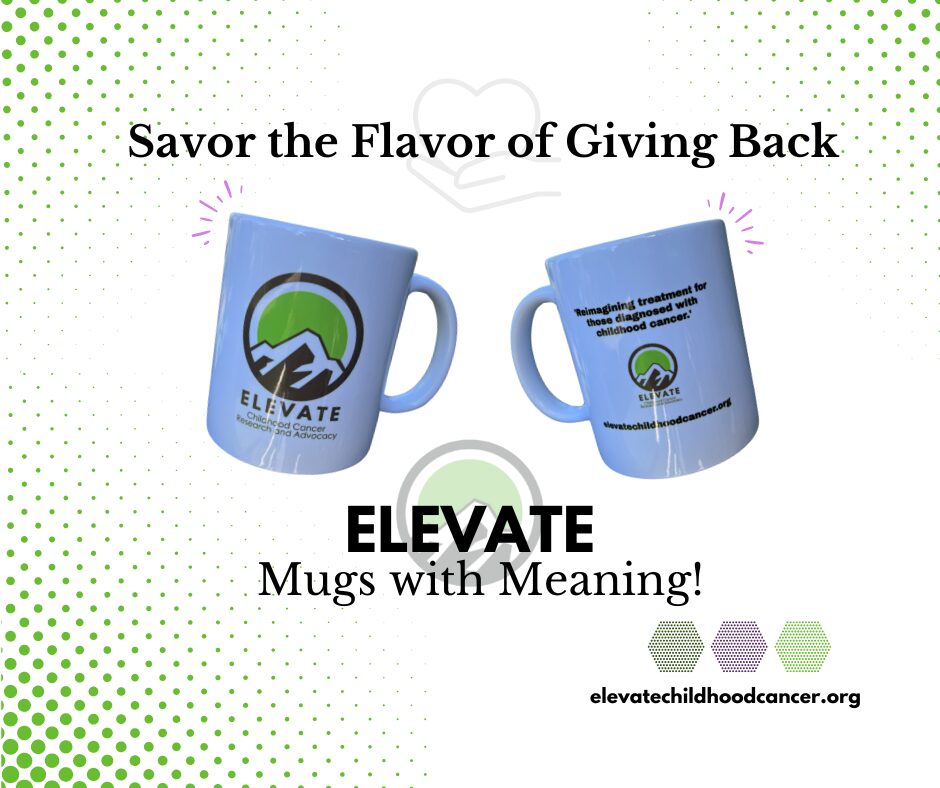 Elevate Merchandise. Bonfire. Coffee Mug. Mug for childhood cancer awareness. Elevate Childhood Cancer.