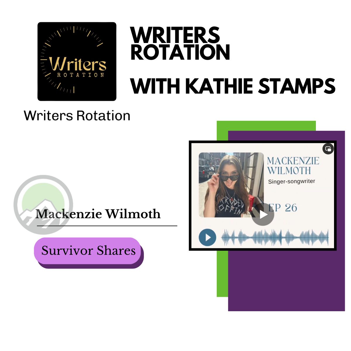 Writers rotation with Kathie Stamps. Interview with Mackenzie Wilmoth, a sarcoma survivor. 
