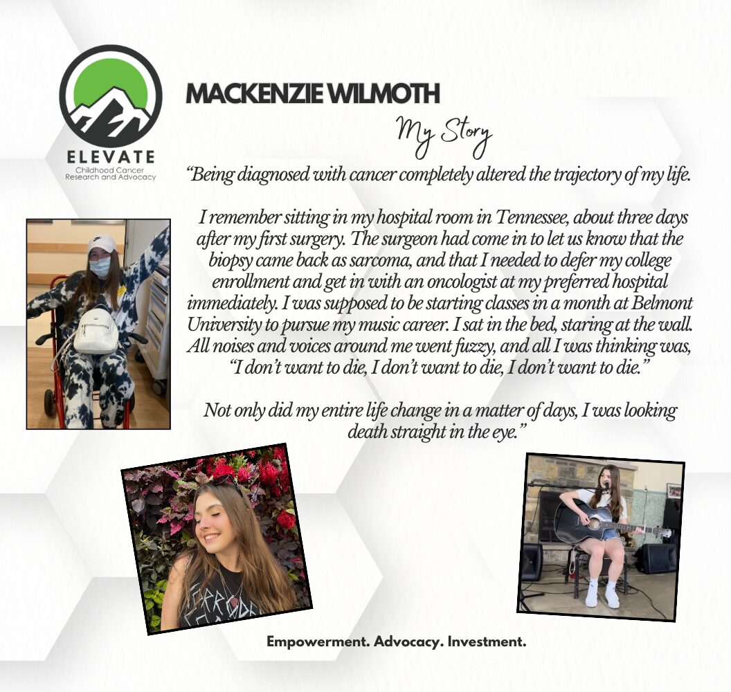 Mackenzie wilmoth. Desmoid tumor survivor. Sarcoma. Elevate Voices.