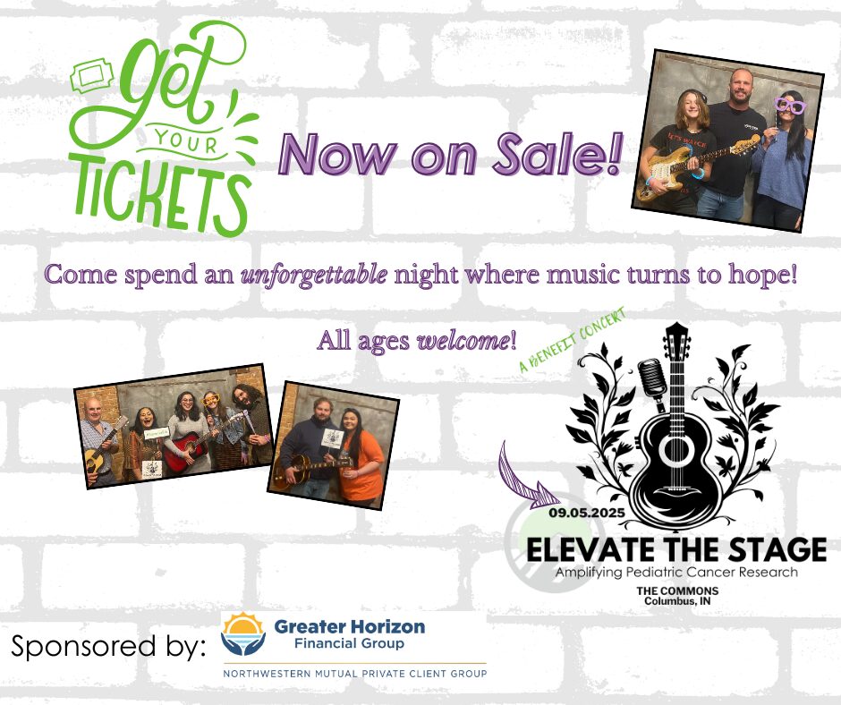 Elevate the Stage, tickets on sale. Childhood Cancer fundraiser.