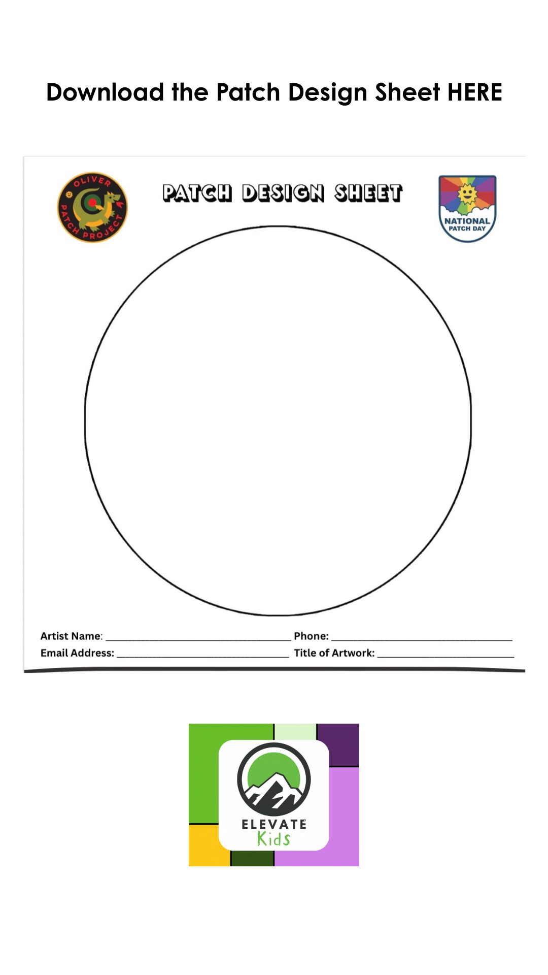 National Patch Design Day, Oliver Patch project and Elevate childhood Cancer Research and Advocacy collaboration