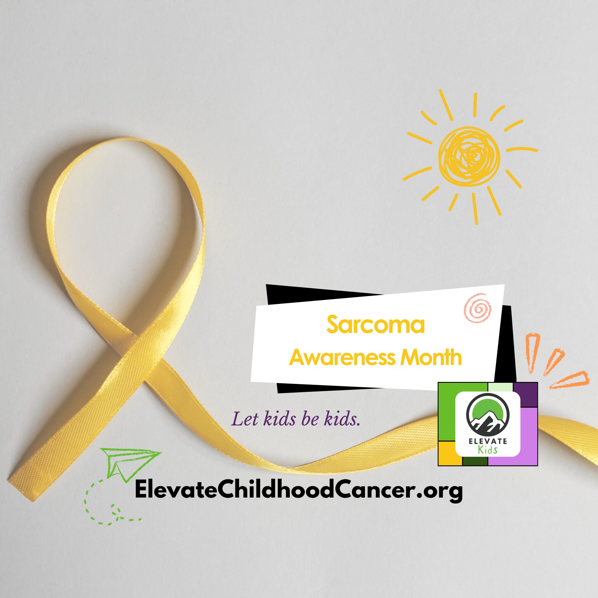 Sarcoma Awarness Month, profile template, no photo needed. Elevate Childhood Cancer profile pic for social media.