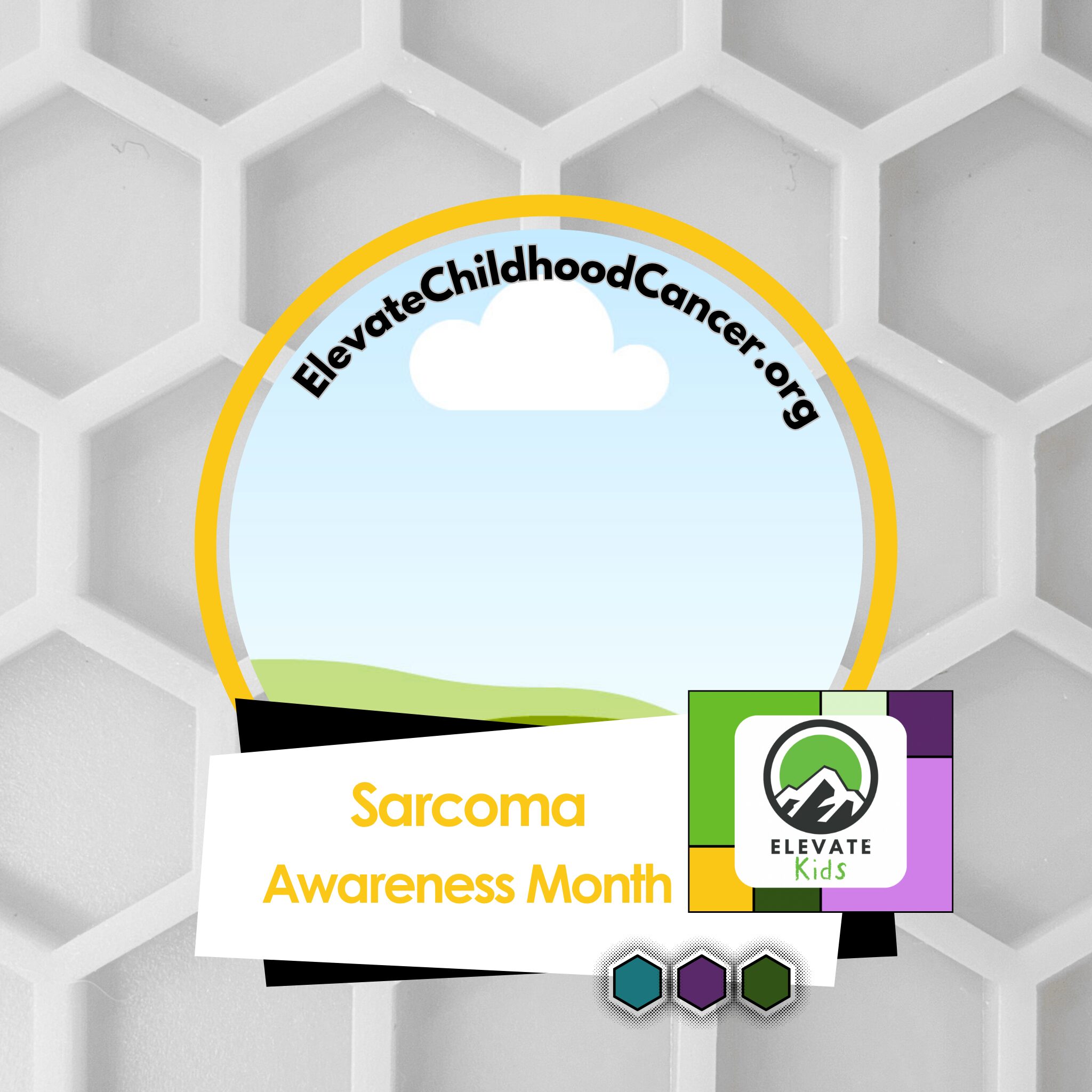 Elevate Childhood Cancer Awareness profile template for Sarcoma Awareness month.